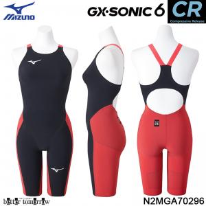 ミズノ 競泳水着 レディース GX・SONIC6 CR XSサイズ（SSサイズ） N2MGA70296 ブラック×レッド 高速水着 WA承認　/2024SS