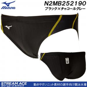 Mサイズ ミズノ MIZUNO 競泳水着 メンズ N2MB252190 ブラック×チャコールグレー FINA承認 ストリームエース Vパンツ /2024SS